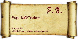 Pap Nándor névjegykártya