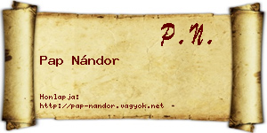 Pap Nándor névjegykártya