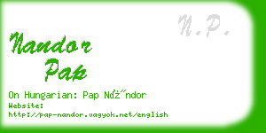 nandor pap business card